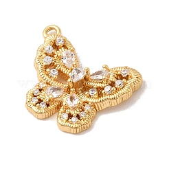 Brass Micro Pave Cubic Zirconia Pendants&nbsp;KK-P340-41G