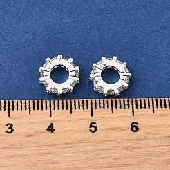 Brass Micro Pave Clear Cubic Zirconia Beads&nbsp;KK-K300-02D-S
