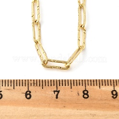 Brass Textured Paperclip Chain Necklaces for Women Men&nbsp;NJEW-F337-02G-02