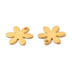 ステンレススチールチャーム201個  花のチャーム  24KGP本金メッキ  13x11.5x0.5mm  穴：1.2mm&nbsp;STAS-P320-27G