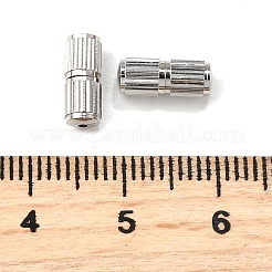 真鍮製ネジ式クラスプ  コラム  プラチナ  10x4mm  穴：0.5mm&nbsp;KK-E368-P