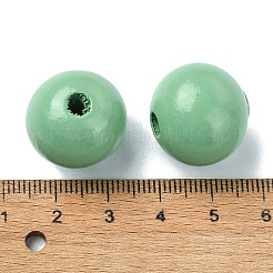 木製大穴ヨーロピアンビーズ  ラウンド  ミディアムアクアマリン  19~20x18mm  穴：4.2mm&nbsp;X-WOOD-D027-01H