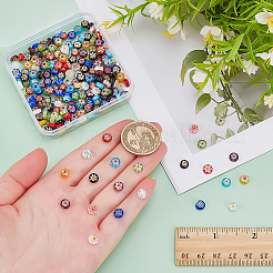 240Pcs Flat Round Handmade Millefiori Glass Beads&nbsp;LAMP-ME0001-12