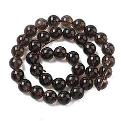 天然石スモーキークォーツビーズ連売り  ラウンド  10mm  穴：0.8mm  約38個/連  14.65インチ（37.2cm）&nbsp;G-C265-A01-10mm-01