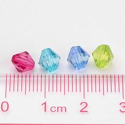 Mixed Color Chunky Dyed Transparent Acrylic Faceted Bicone Spacer Beads for Kids Jewelry&nbsp;X-DBB6mm