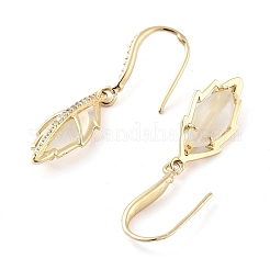 Brass with Glass Dangle Earrings&nbsp;EJEW-Q800-06KCG