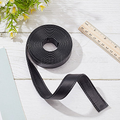 模造レザーコード  フラット  ブラック  20x2mm&nbsp;OCOR-WH0101-31