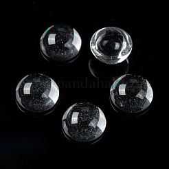 透明な半円形のガラスカボション  透明  10~11x5~6mm&nbsp;X-GGLA-R027-10mm