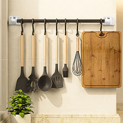 6 Sets Plastic Self Adhesive Curtain Rod Hanger&nbsp;FIND-GF0001-48