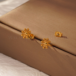 Stylish 304 Stainless Steel Flower Stud Earrings for Women's Daily Wear&nbsp;LE2664