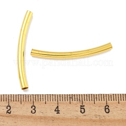 真鍮製カーブチューブビーズ  カドミウムフリー＆鉛フリー  ゴールドカラー  35x3mm  穴：2.5mm&nbsp;KK-B120-04A-G