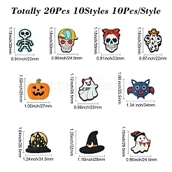 20Pcs 10 Styles Halloween Themed Food Grade Eco-Friendly Silicone Focal Beads&nbsp;SIL-CJ0001-71