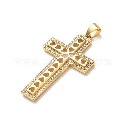 Brass Micro Pave Clear Cubic Zirconia Pendants&nbsp;KK-P352-02E-G