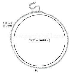304 Stainless Steel Rope Chain Necklace for Men Women&nbsp;NJEW-YW0001-19