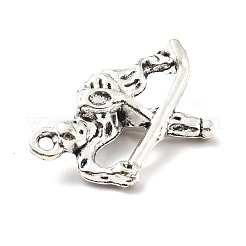合金のチベット風チャーム  ホッケー選手  アンティークシルバー  25x16x6mm  穴：1.5mm&nbsp;PALLOY-K245-01AS