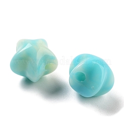 アクリルビーズ  スター  天然石風  ライトブルー  11x11x10mm  穴：2mm  1020個/ 500g&nbsp;OACR-U005-04A