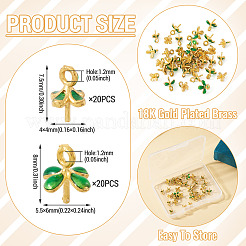 40Pcs 2 Styles Brass Enamel Eye Pin Peg Bails&nbsp;KK-TA0003-44