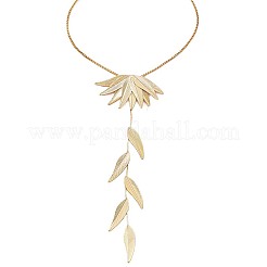 女性用合金リーフタッセルYネックレス  ゴールドカラー  17.72インチ（45cm）&nbsp;FS-WG80A29-01
