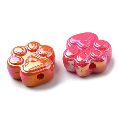 UVメッキアクリルビーズ  虹色の  猫の足  ミックスカラー  26x26.5x11mm  穴：3.8mm&nbsp;OACR-R261-13