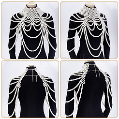 1Pc Imitation Pearl Round Beaded Multi-Layered Shoulder Body Chains for Women&nbsp;AJEW-GA0010-06