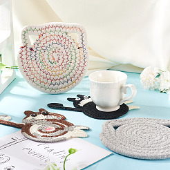 4Pcs 4 Styles Cotton Coasters&nbsp;AJEW-TA0001-80