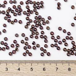 MIYUKIラウンドロカイユビーズ  日本製シードビーズ  （rr3738)派手な裏地付きブランデー  8/0  3mm  穴：1mm  約422~455個/10g&nbsp;X-SEED-G008-RR3738