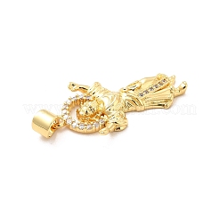 Rack Plating Brass Micro Pave Cubic Zirconia Pendants&nbsp;KK-K270-34G