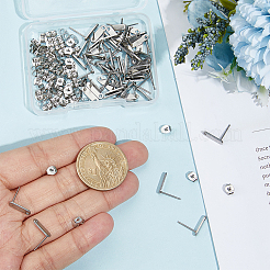 60Pcs 201 Stainless Steel Stud Earring Findings&nbsp;EJEW-BBC0002-27