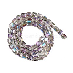 電気メッキガラスビーズセット  ファセットバレル  ミディアム蘭  9x7.5mm  穴：1.3mm  約60個/連  21.46''（54.5センチメートル）&nbsp;X-GLAA-G112-07G
