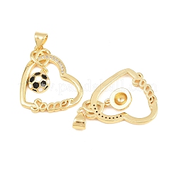 Brass Micro Pave Cubic Zirconia Pendants&nbsp;KK-D232-15G