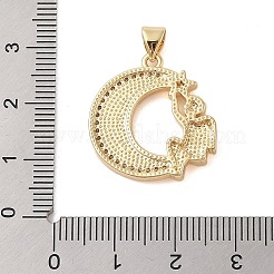 Brass Micro Pave Clear Cubic Zirconia Pendants&nbsp;KK-I712-48G-01