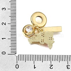 Brass Micro Pave Clear Cubic Zirconia and Enamel European Dangle Charms&nbsp;CU-CBAA556-02A
