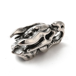 304ステンレス鋼チューブベイル  ループベイル  スカル  アンティークシルバー  31x14.5x14.5mm  穴：9x6mm  内径：8x5mm&nbsp;STAS-P325-17AS
