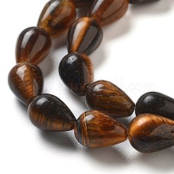 天然石タイガーアイビーズ連売り  ティアドロップ  9x6mm  穴：1.2mm  約44個/連  15.75''（40センチメートル）&nbsp;G-B106-A24-01