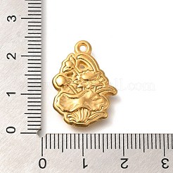 イオンプレーティング（IP）304ステンレスペンダント  花のチャーム  18KGP本金メッキ  22.5x16x3mm  穴：2mm&nbsp;STAS-I321-01G