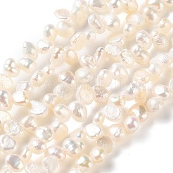 天然養殖淡水パールビーズ連売り  トップ掘削  研磨両側  グレード3 A  古いレース  3~4mm  穴：0.5mm  約100~121個/連  14.57''（37センチメートル）&nbsp;PA-CBABE82-02A