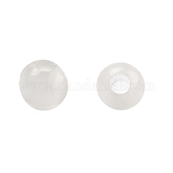不透明で光るアクリルビーズ  暗闇で光るビーズ  ラウンド  ホワイト  4mm  穴：1mm  約16666個/500g&nbsp;OACR-G038-06G