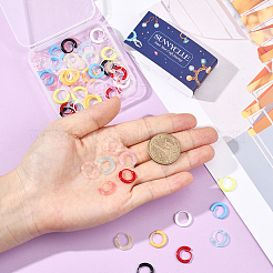 72Pcs 12 Colors Resin Hoop Earrings&nbsp;EJEW-SC0001-88