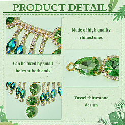 1Pc Flower Brass Rhinestone Ornament Accessories&nbsp;OHAR-FG0001-03