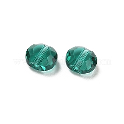 模造オーストリアクリスタルビーズ  グレードAAA  k9ガラス  多面カット  フラットラウンド  ダークシアン  6x3.5mm  穴：0.7~0.9mm&nbsp;SWAR-F065-6mm-24