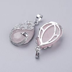 Natural Rose Quartz Pendants&nbsp;G-E442-04X