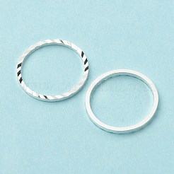 真鍮製フレームコネクター  長持ちメッキ  カドミウムフリー＆鉛フリー  丸いリング  925銀メッキ  14x1mm  内径：12mm&nbsp;X-KK-F831-018D-S-RS