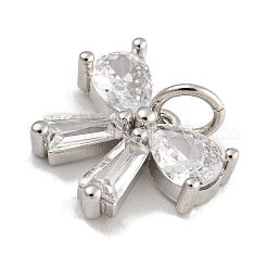 Rack Plating Brass Micro Pave Clear Cubic Zirconia Charms&nbsp;KK-U030-11P