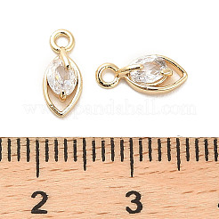 Brass Micro Pave Clear Cubic Zirconia Charms&nbsp;KK-C054-10G