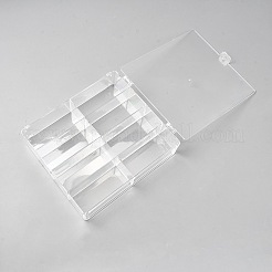 8グリッドPSプラスチックおもちゃの列車ディスプレイケース蓋付き  長方形  透明  19.5x16.5x4.5cm&nbsp;ODIS-WH0043-193