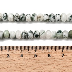 天然石ツリーアゲート瑪瑙ビーズ連売り  ロンデル  6.5~7x4~4.5mm  穴：0.8mm  約89個/連  15.35''（39センチメートル）&nbsp;G-A280-A04-01