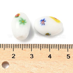 Handmade Millefiori Glass Beads&nbsp;LAMP-U004-02E