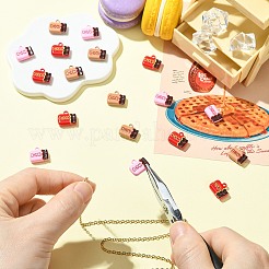 18個3スタイル亜鉛合金ペンダント  チョコレートチャーム  ミックスカラー  11x13x3.5~4.5mm  6個/スタイル&nbsp;FIND-CJ0005-50