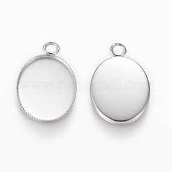 Tarnish Resistant 304 Stainless Steel Pendant Cabochon Settings&nbsp;X-STAS-L195-11B