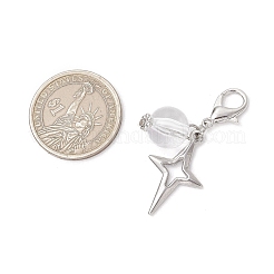 Clear Acrylic & Alloy Star & Moon & Planet Pendant Decorations&nbsp;X-HJEW-JM03051